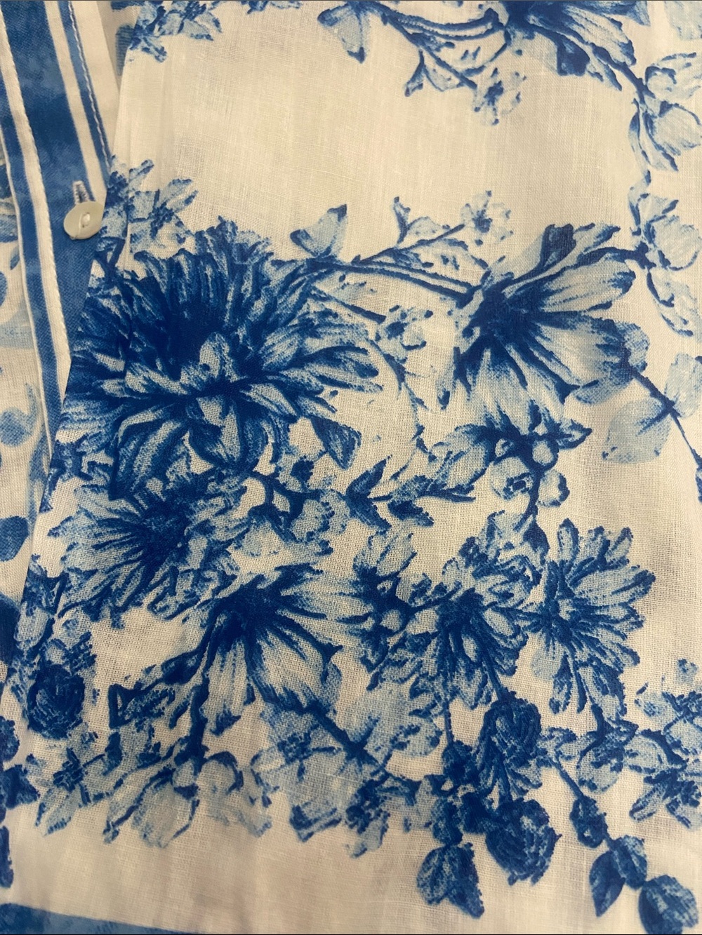 Calypso St. Barth White and Blue Floral Button-Down Shirt, size S - Picture 15 of 15